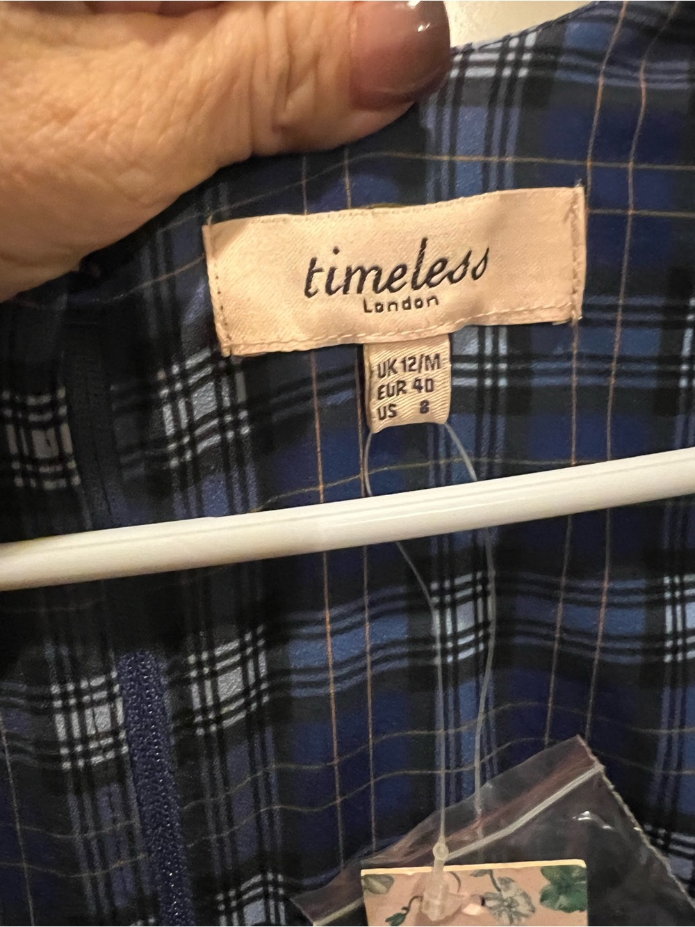 Timeless London Blue Plaid Shirt Dress